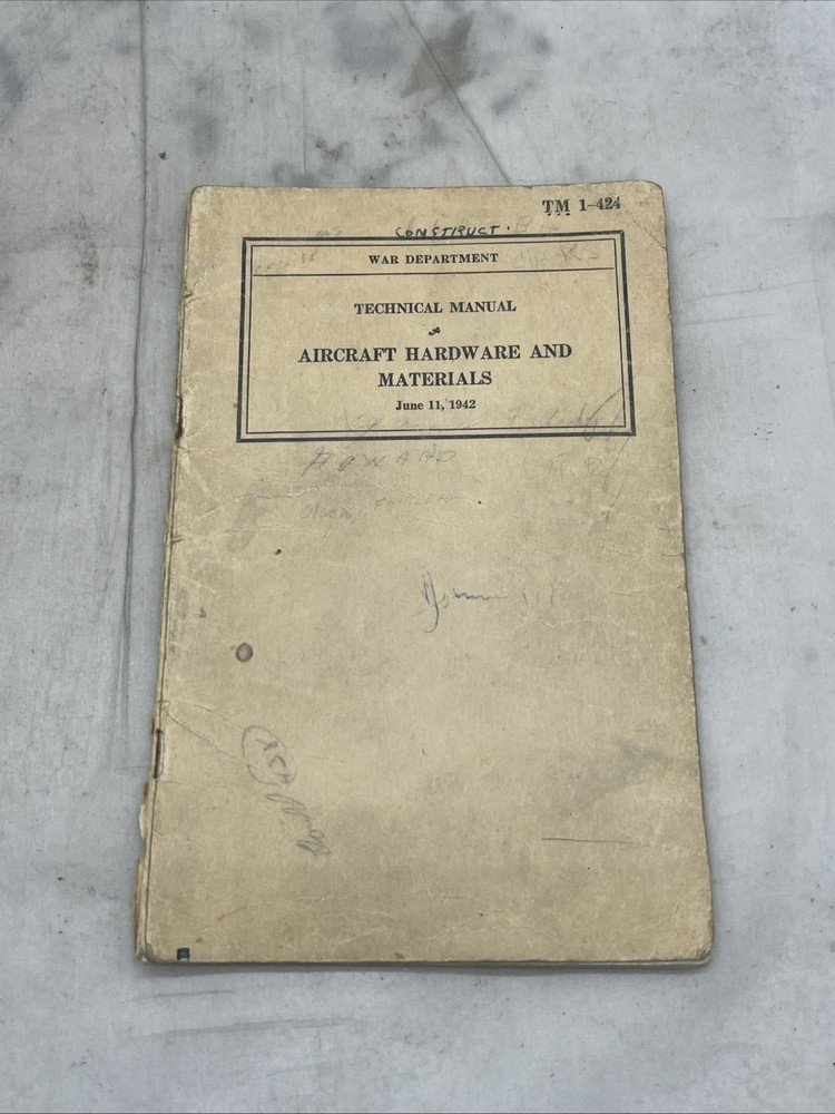 WW2 US Aircraft Hardware And Materials Book 1942 (FF400