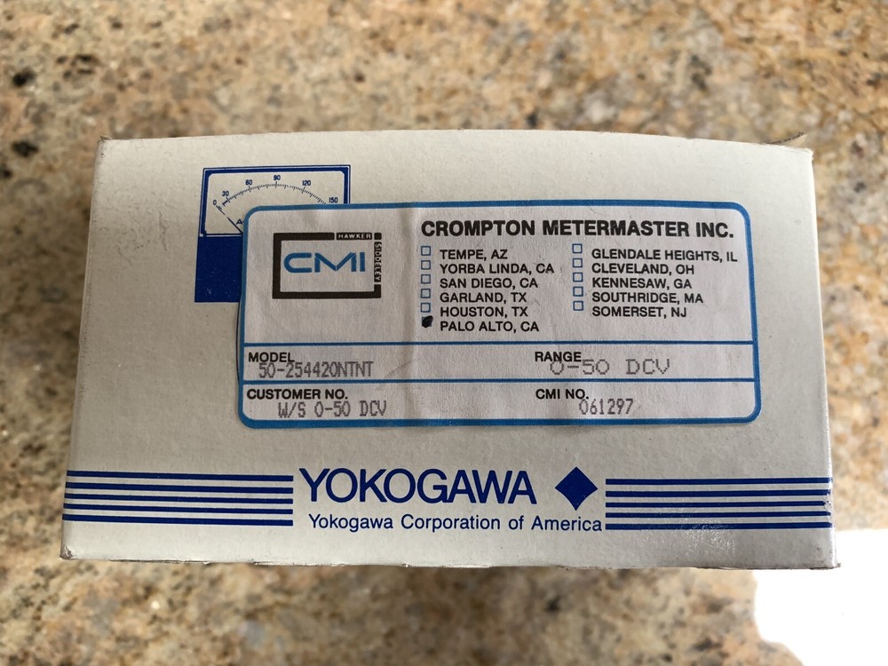 Yokogawa Panel Meter 0-50VDC 50-254420NTNT