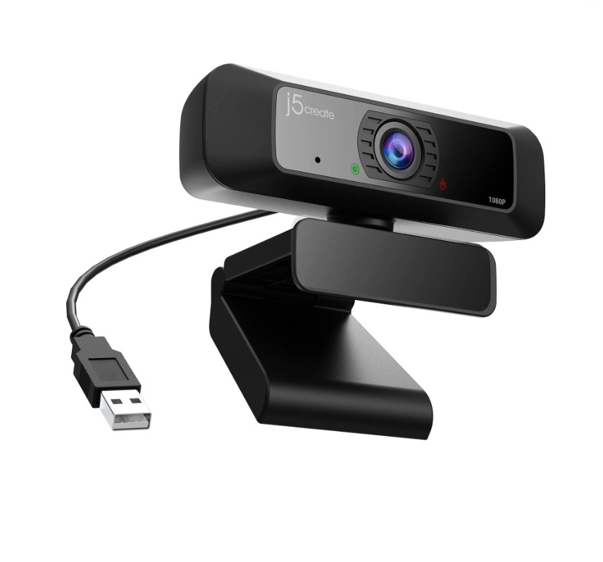 j5create JVCU100 USB HD Webcam with 360° Rotation -Black
