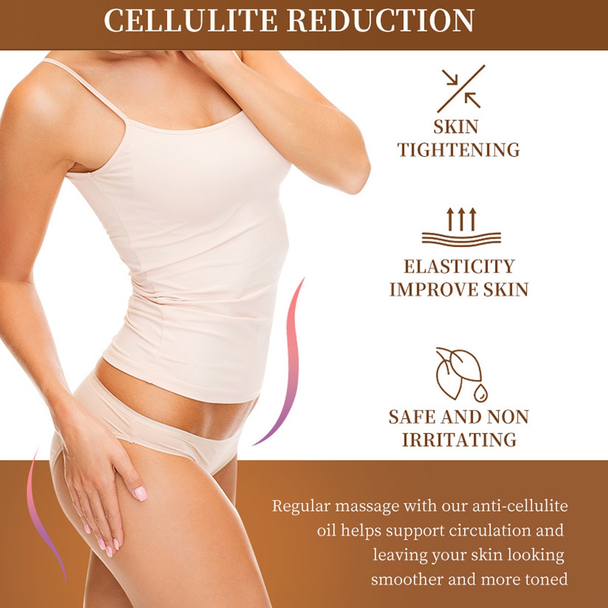 Anti Cellulite Massage Oil Infused with Collagen and Stem Cell Skin Tightening ~