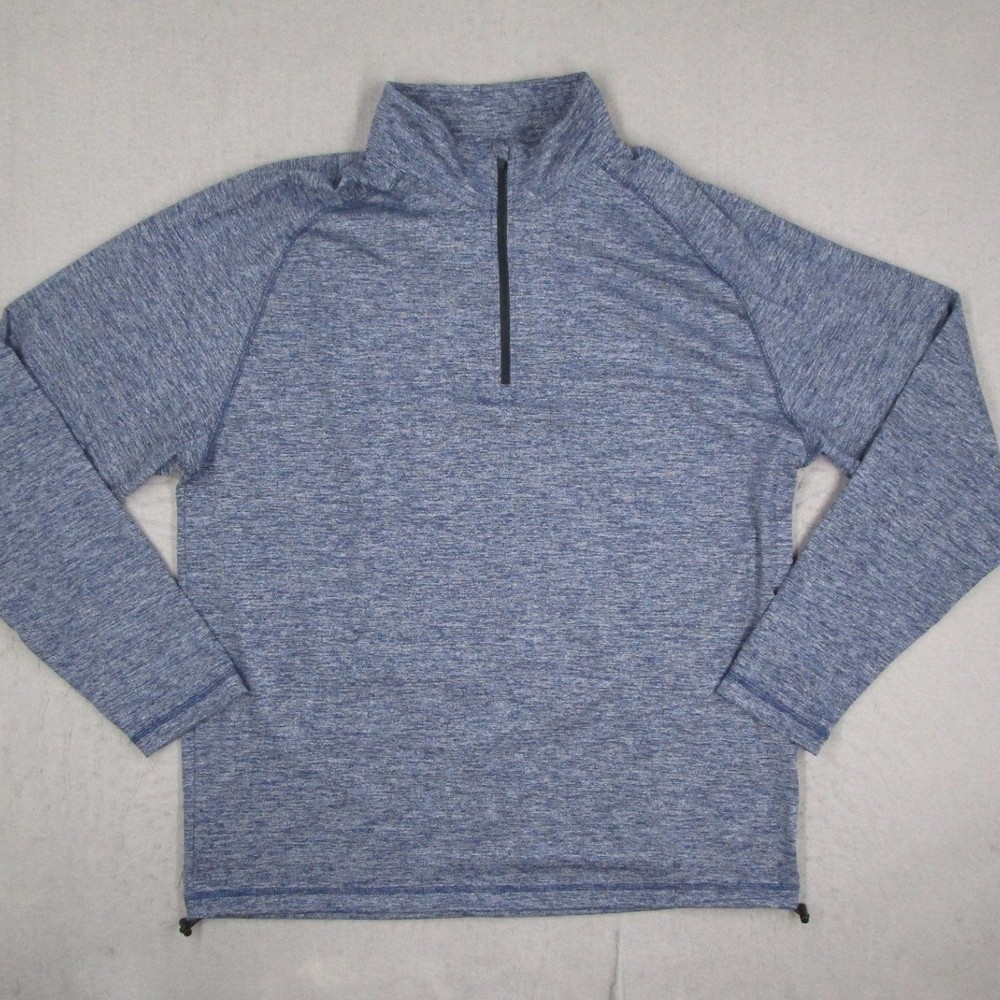 Dunning Golf Mens XL Blue Heathered Quarter Zip Pullover Performance DN800626