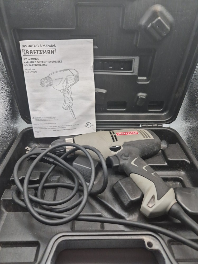 Craftsman 3/8 Corded Variable Speed Reversal Double Insulated Drill GO535