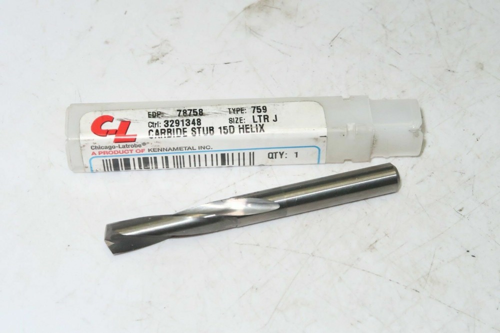 CHICAGO-LATROBE Letter J Screw Machine Length, Solid Carbide Twist Drill, 78758