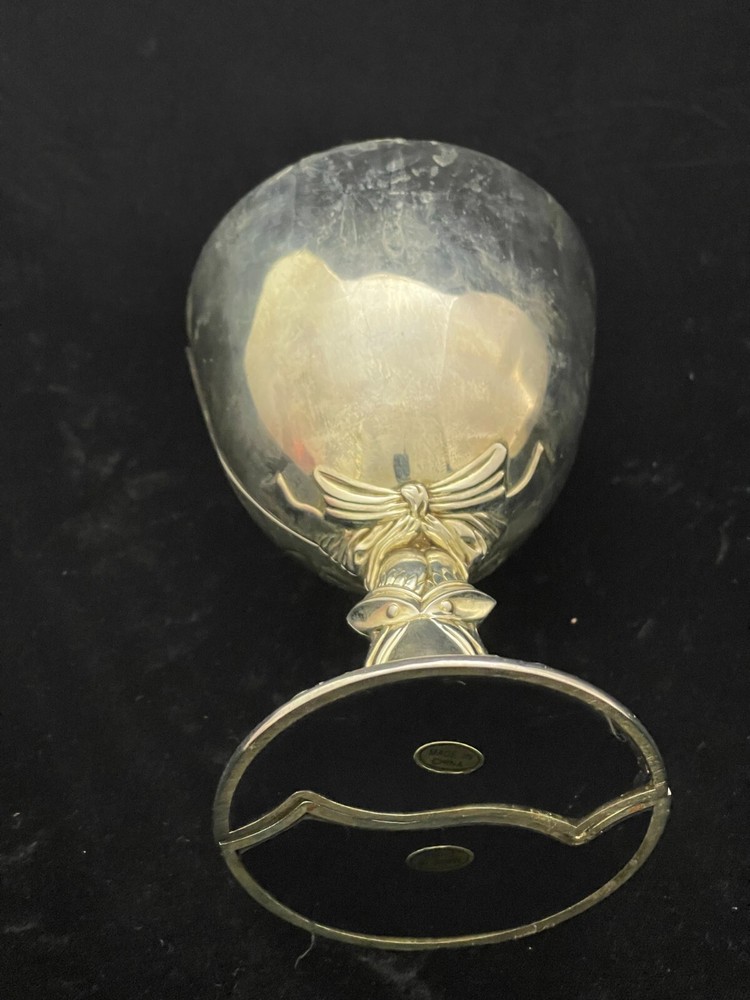 Silver Plated Heart Shape Wedding Double Toasting Chalice