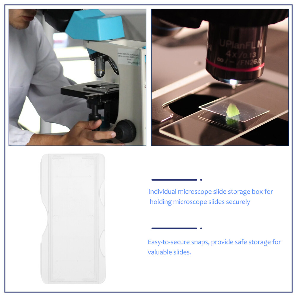 100pcs Slide Storage Boxes Individual Microscope Slide Holder Slide Boxes