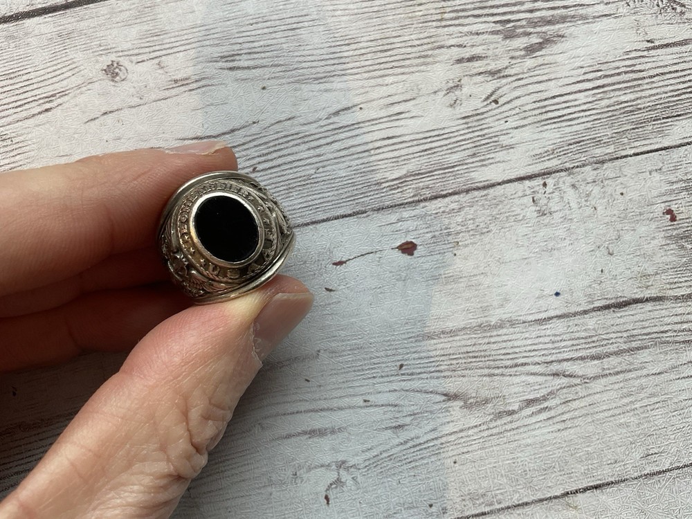 ORIGINAL WWII USAAF BOMBARDIER RING STERLING / PATCH