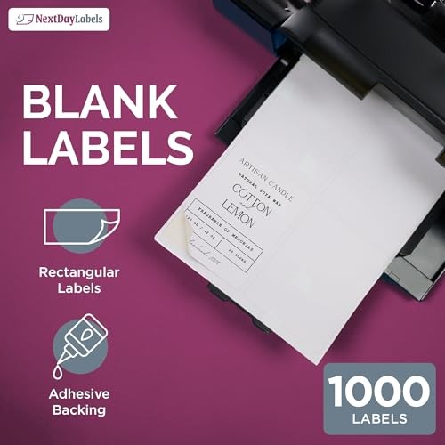 – 4” x 5” Rectangular Sticker Labels for 4 x 5" - 4 Per Page 250 Sheets