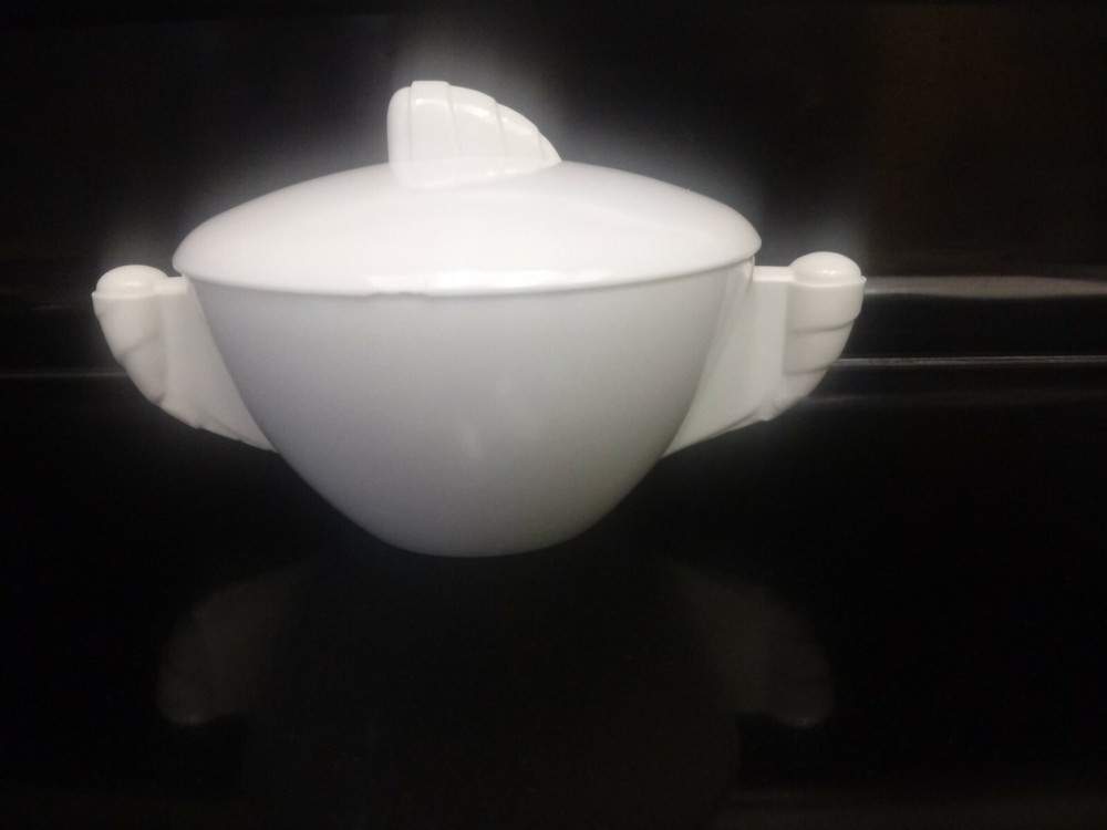 Art Deco White Sugar Bowl