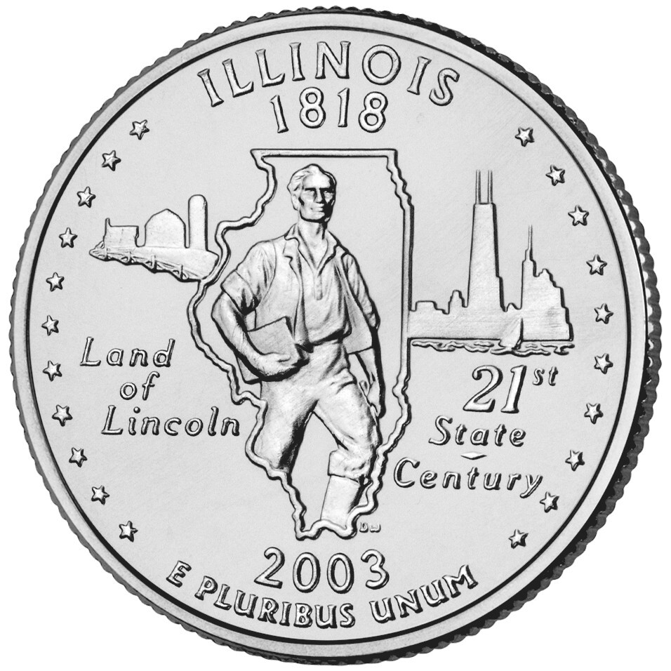 2003 D Illinois State Quarter.  Uncirculated From US Mint roll.