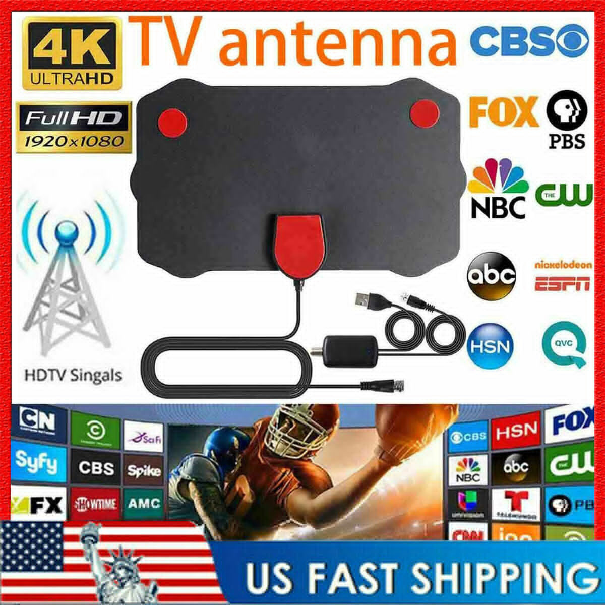 Range Antenna TV Digital HD Skywire Antena Digital Indoor HDTV 1080p 5600 Mile