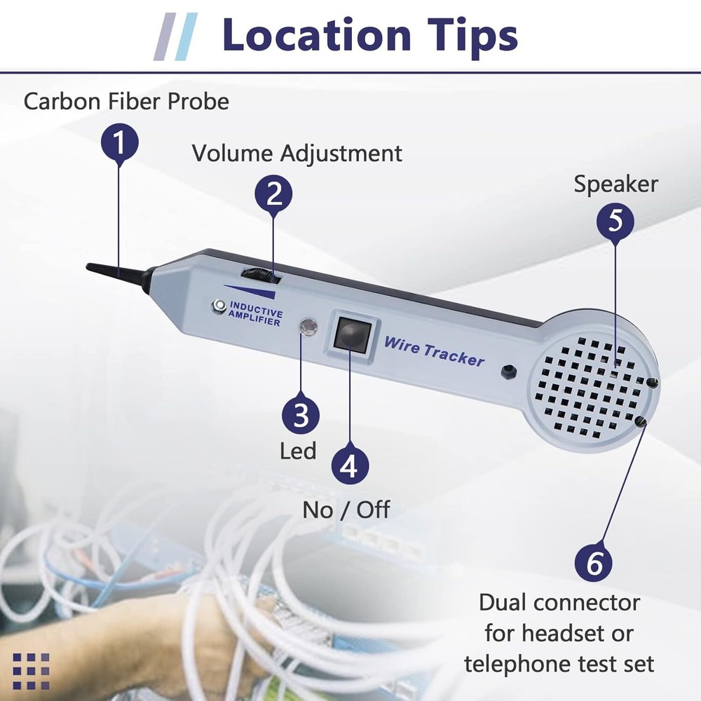 High Accuracy Wire Tracer Circuit Tester Kit (200EP) for Network Cables