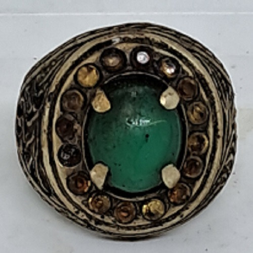 green old stone fortune whealthy ring amulet