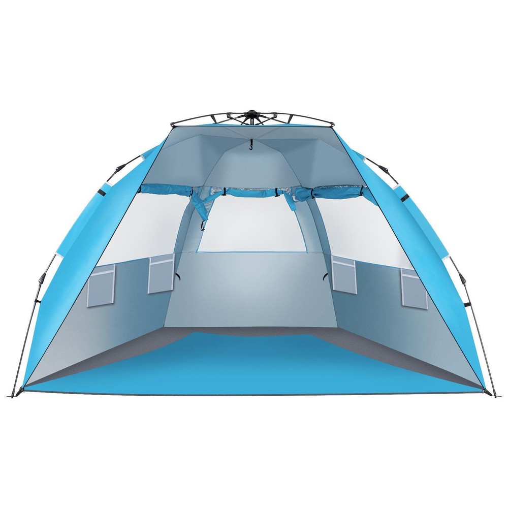 Large Beach Tent Cabana Easy Setup Beach Tent Caping BBQ Blue