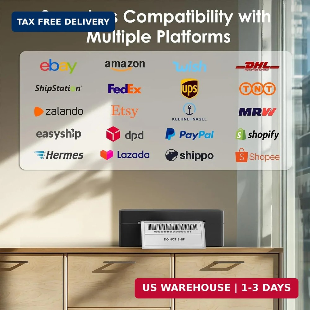 Shipping Thermal Label Printer, 4x6 Portable Label Printer,Bluetooth Label Maker