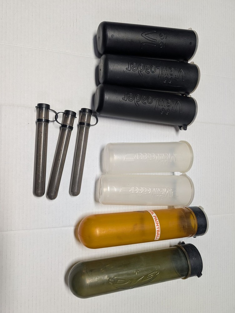 ViewLoader Paintball Pod Set 7 Pods 4 Inserts Used Mixed Colors VL Loader Bundle