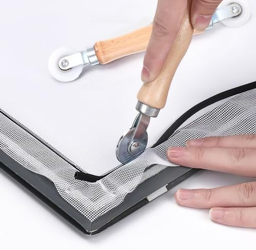 Window Screen Repair Tool Set with Roller Hooks