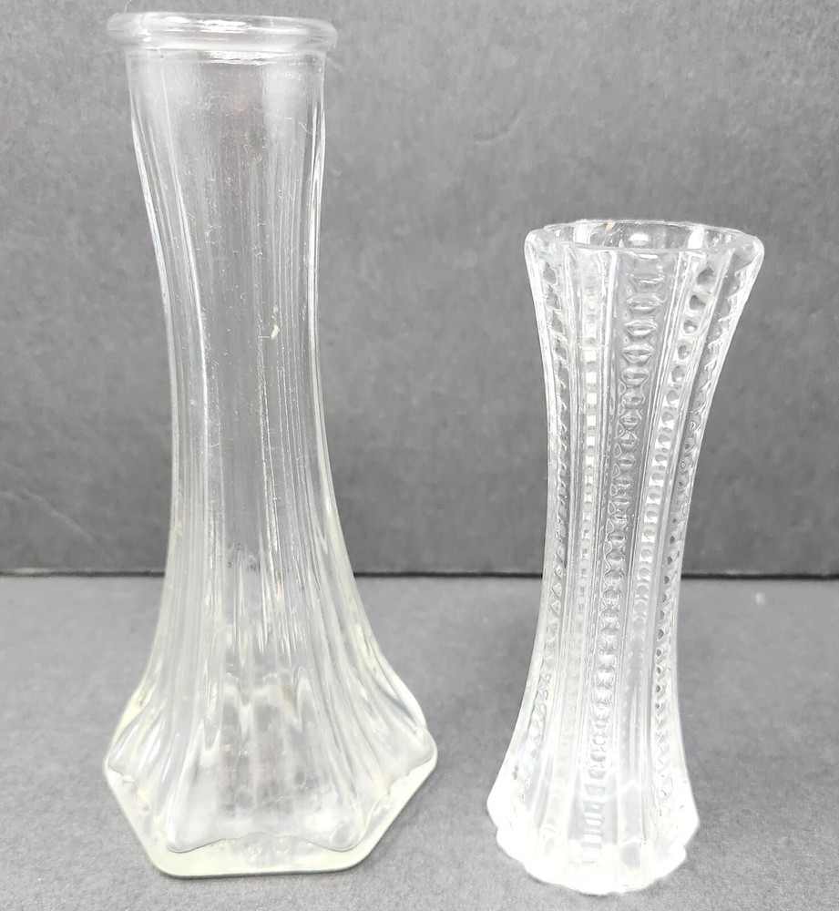 2 Glass Bud Vases