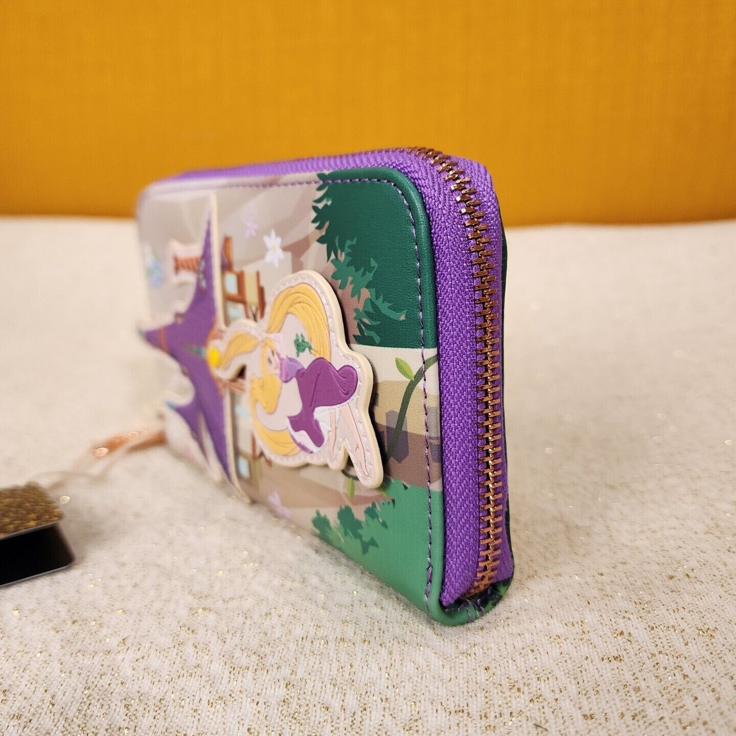 Loungefly Disney Tangled Rapunzel Swinging From Tower Zip Around Wallet NEW