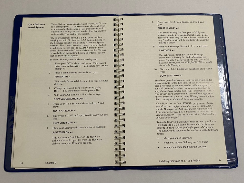 Sideways Software IBM PC Funk MANUAL, 1987 Rotate Spreadsheets for Dot Matrix