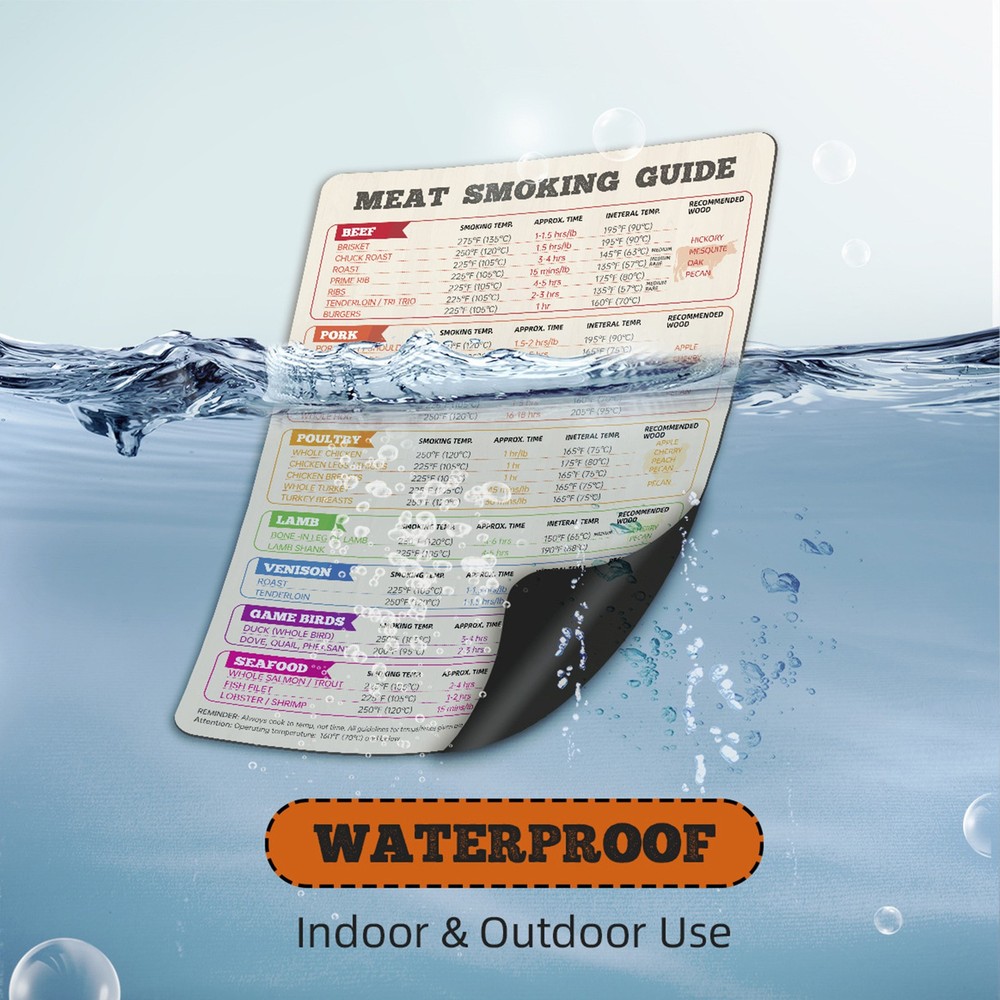 Meat Temperature Guide Magnetic Meat Smoking Guide Cooking Temperature Chart