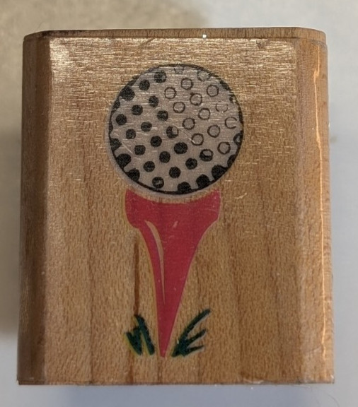Wood/Rubber Stamp "Tee Off" Golfing
