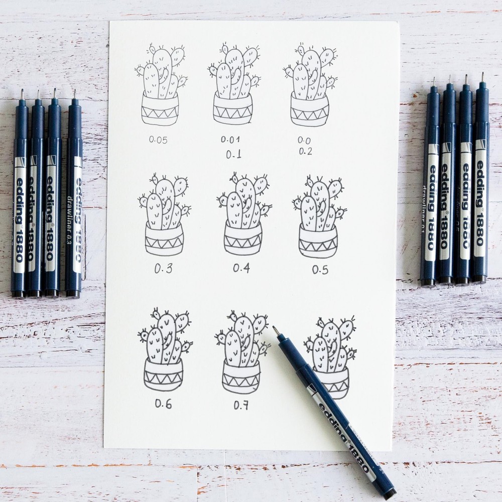 10 PCS Black Pen Set Precise Sketching Journaling Technical Drawing 0.05-1mm