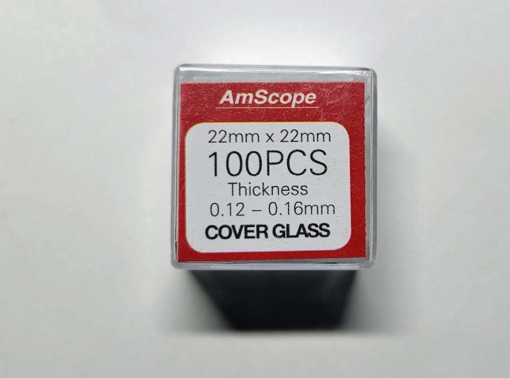 AmScope 72 Pre-Cleaned Blank Microscope Slides & 100 22x22mm Square Cover Glass
