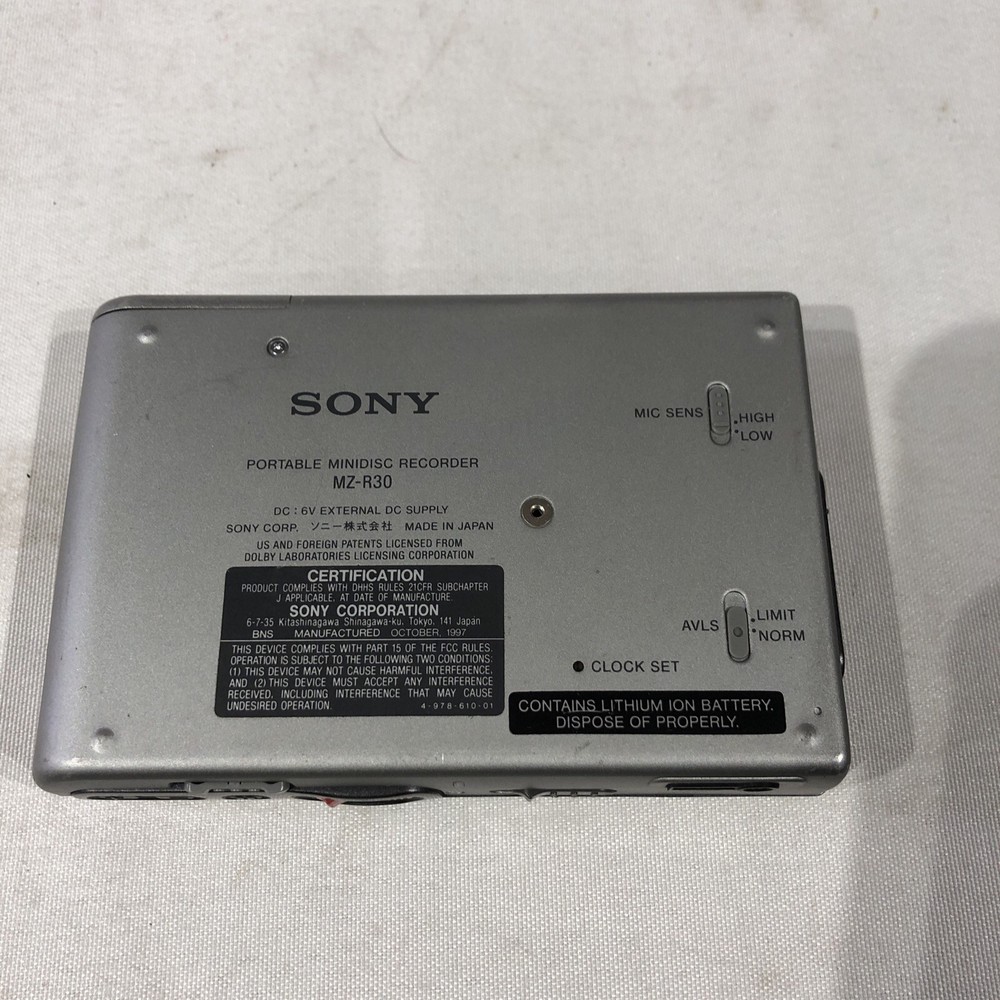 Sony MZ-R50 MiniDisc Recorder- Untested