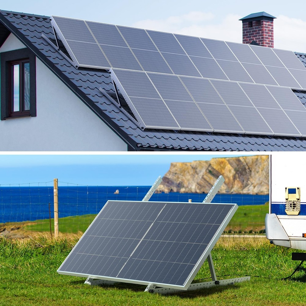 41in Adjustable Solar Panel Mount Brackets with Foldable Tilt Legs, Aluminum ...