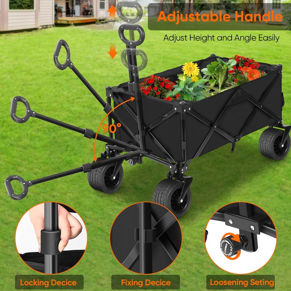 SHINLEYPACK Collapsible Wagon with Table, Large Capacity With Table
