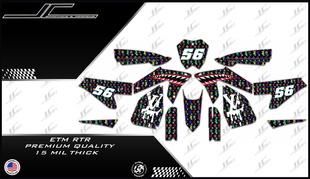 ETM RTR graphics kit decals  THICK AND HIGH GLOSS .....
