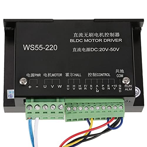 WS55-220 DC Brushless Motor Controller, 48V 500W, High Speed Spindle BLDC