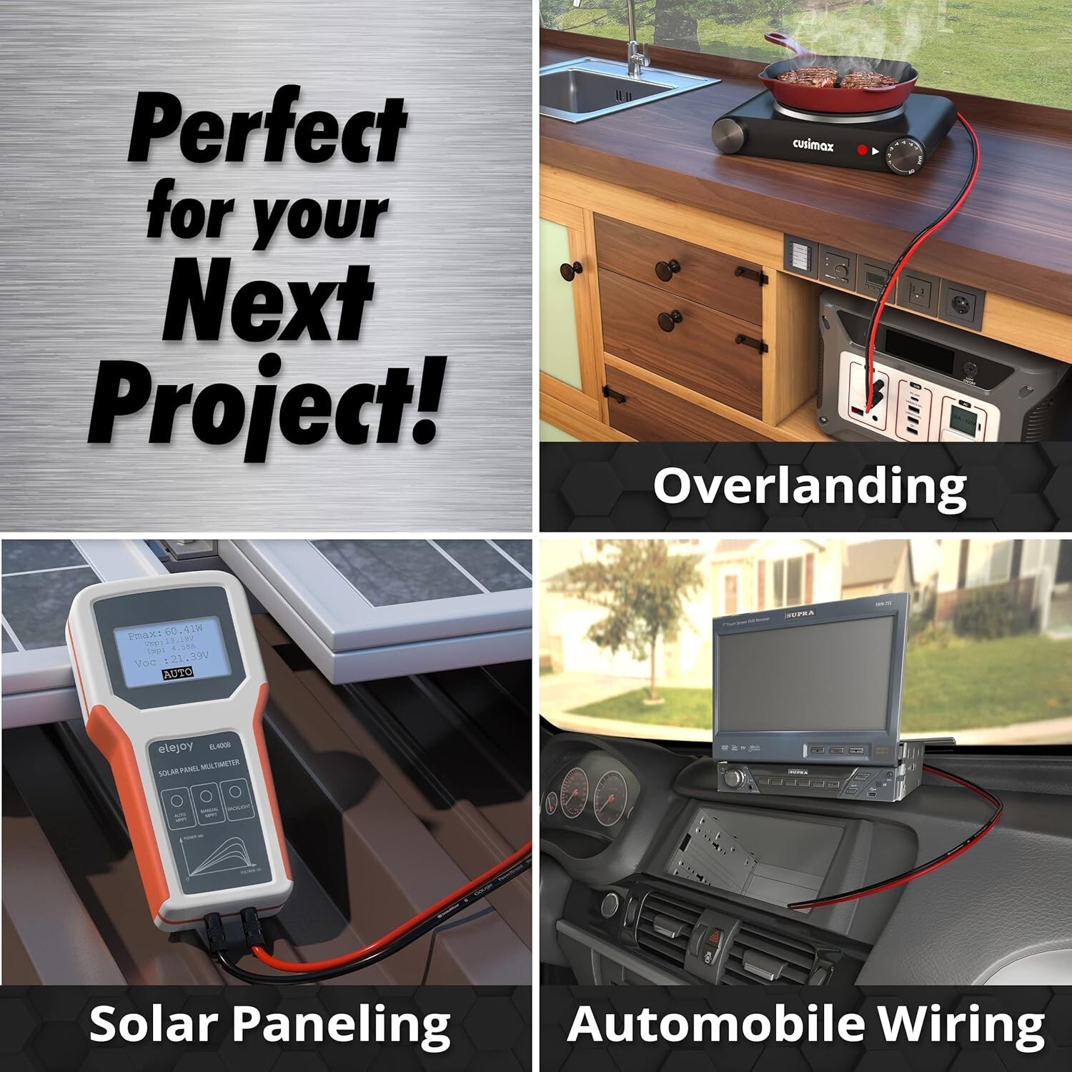 Pasa Corriente Para Carro Automovil Cables Pasar Autos Bateria Cable Arranque US