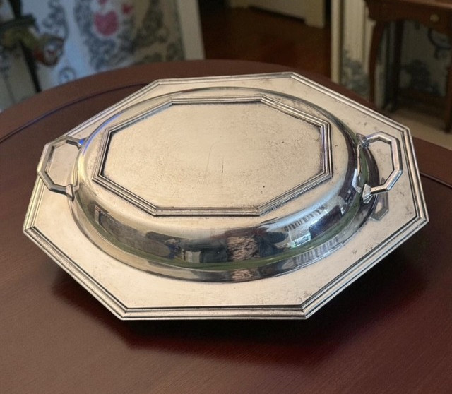 EPNS Silver Plate COVERED SERVING DISH Handles Use as 1 or 2 Vintage