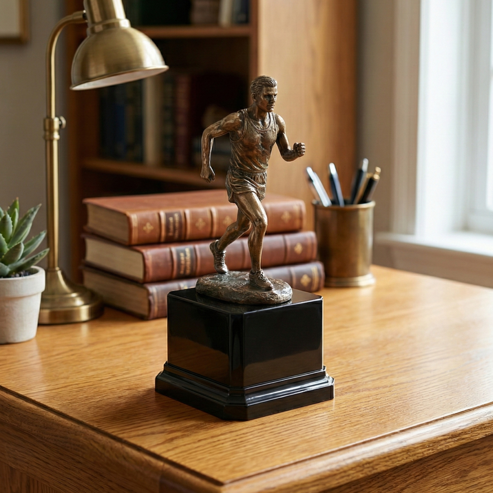 Black Gloss Display Base Weighted Square Pedestal for Trophies, & Crafts