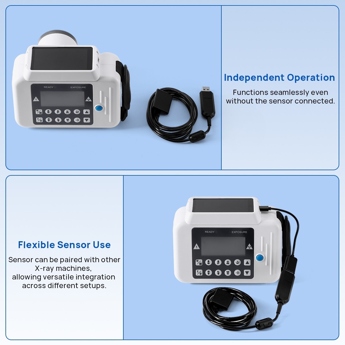 Digital Ray 2 in 1 Dental Portable X Ray Machine no Shield with screen+Sensor 2