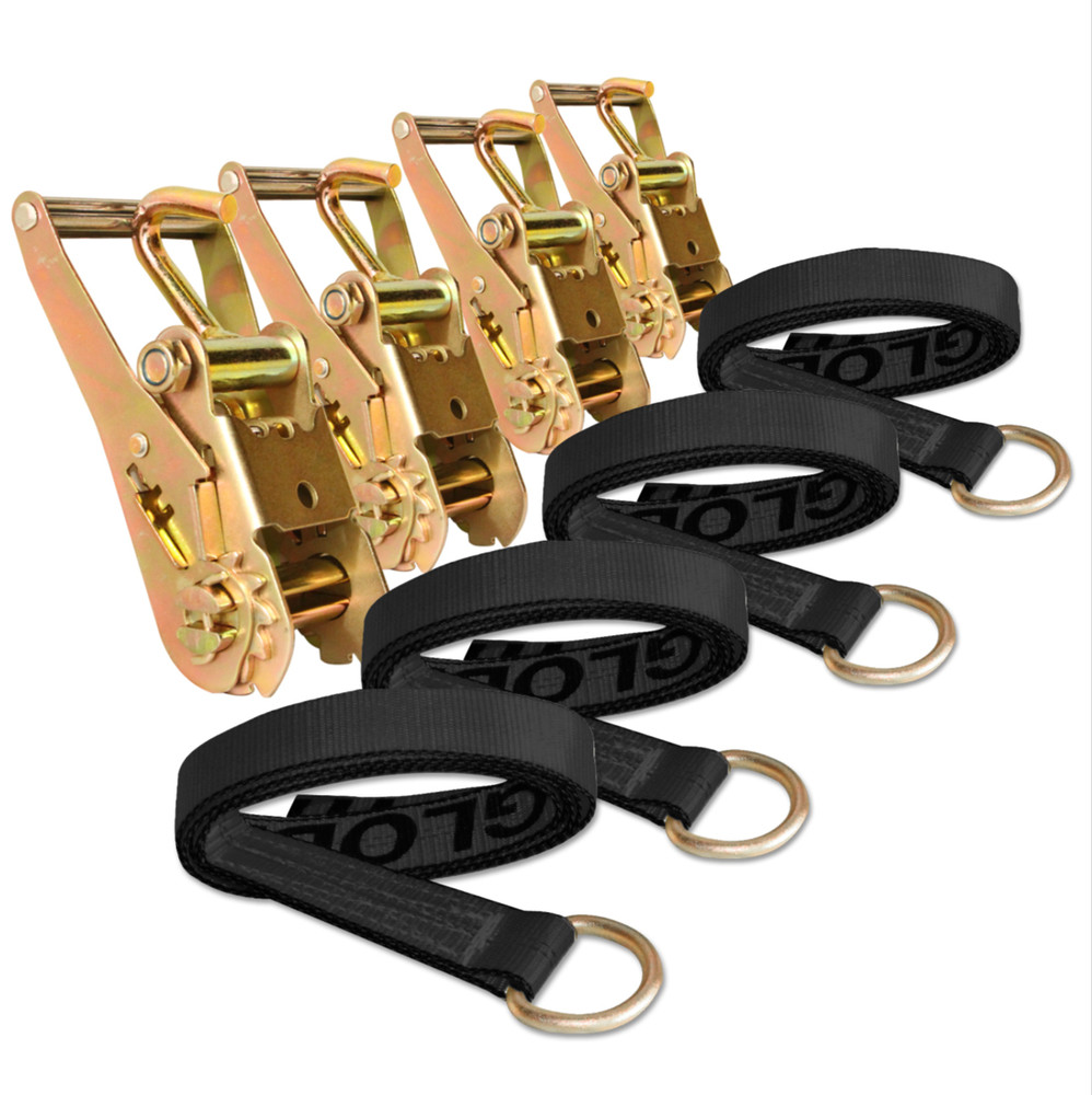 2" x 12' Lasso Wheel Straps Tie Down Cargo Control Finger Hook Ratchets