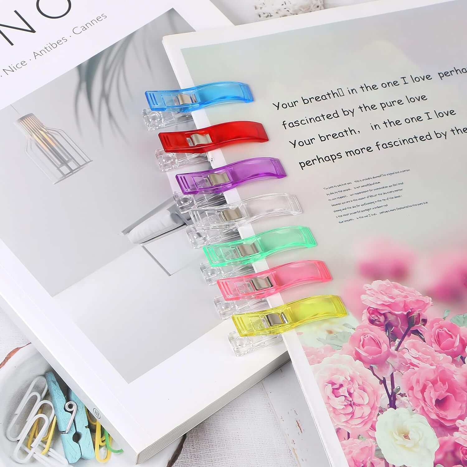 50PCS Large Sewing Clips Fabric Clips Jumbo Wonder Clips Fabric Clamps 7 Colors