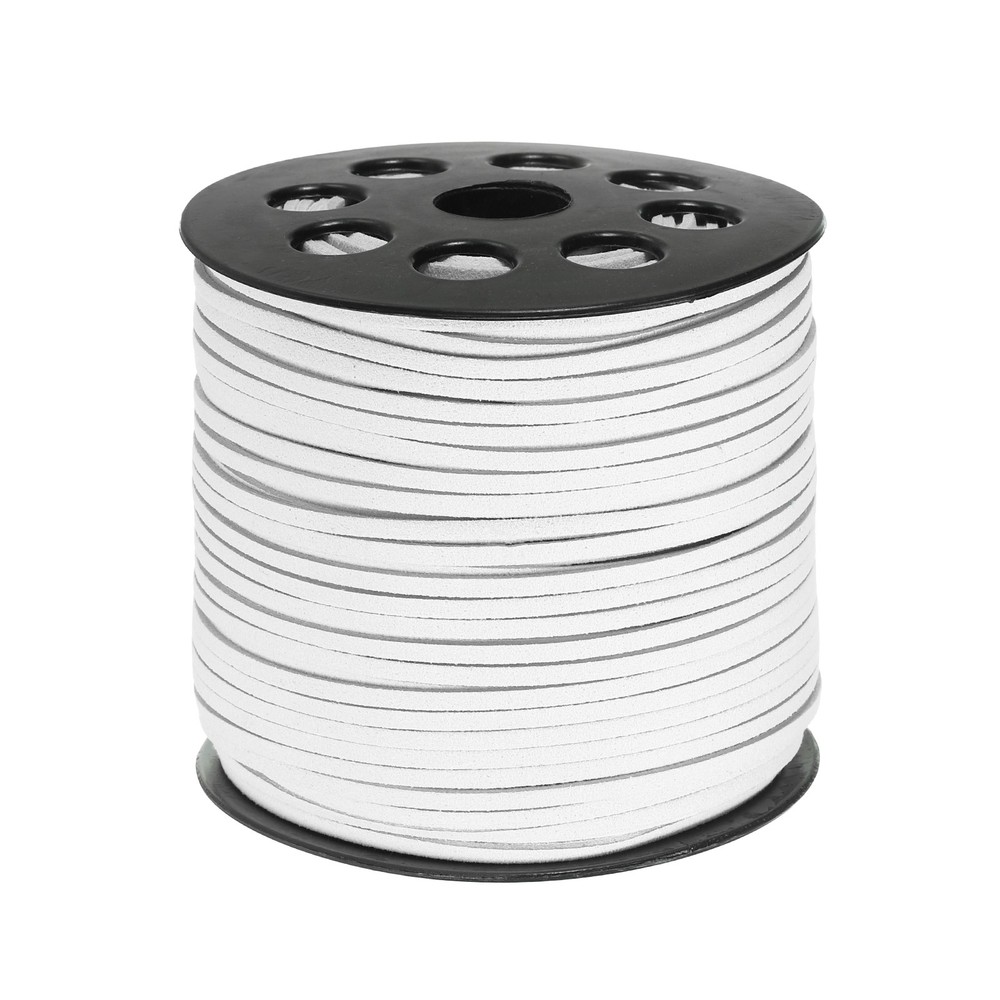 100 Yards Flat Suede Cord 2.7mm White