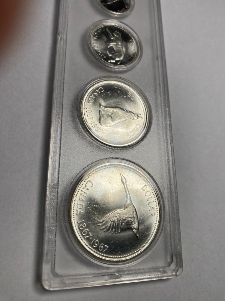 CANADA SILVER 6 coin set 1967 O.8 silver