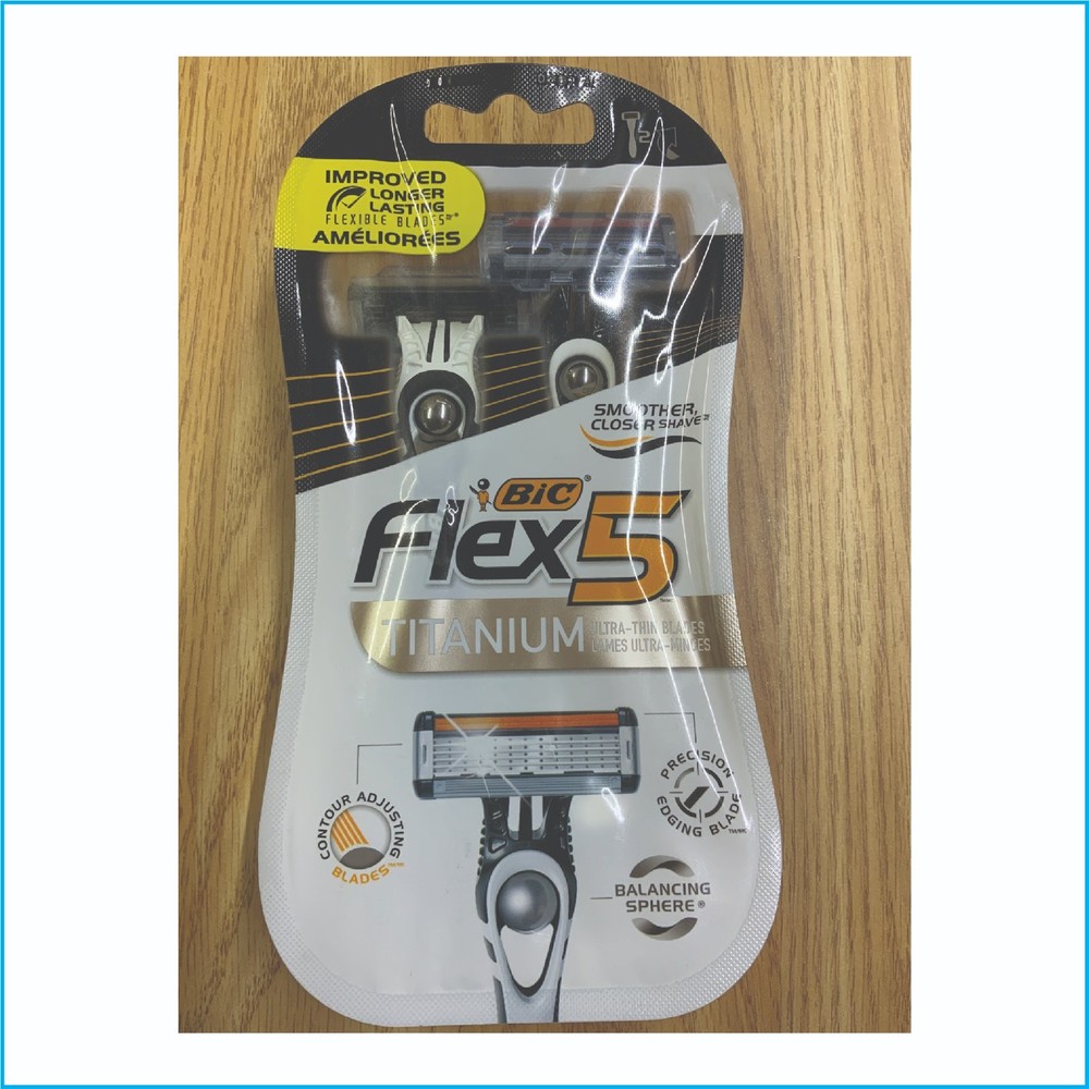 BIC Flex 5 Titanium Razor Kit Handle Refills 5 Blade Mens Shaving System