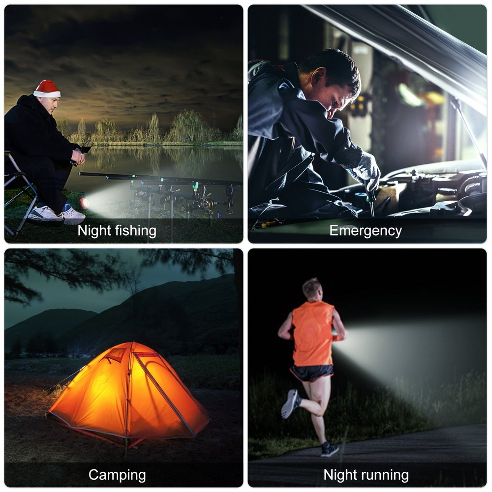 2Pcs Portable Mini COB Work Light Rechargeable Flashlight Keychain 1000 Lumens