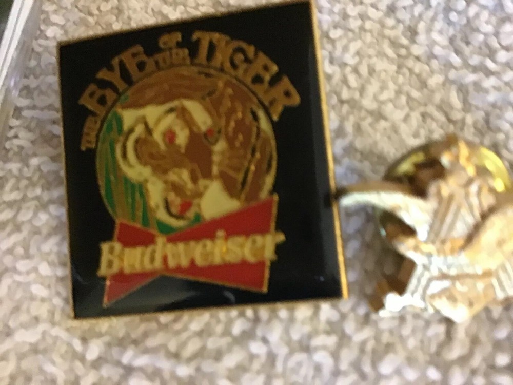 Budweiser Bud School Keychain & 2 Budweiser Pin Backs