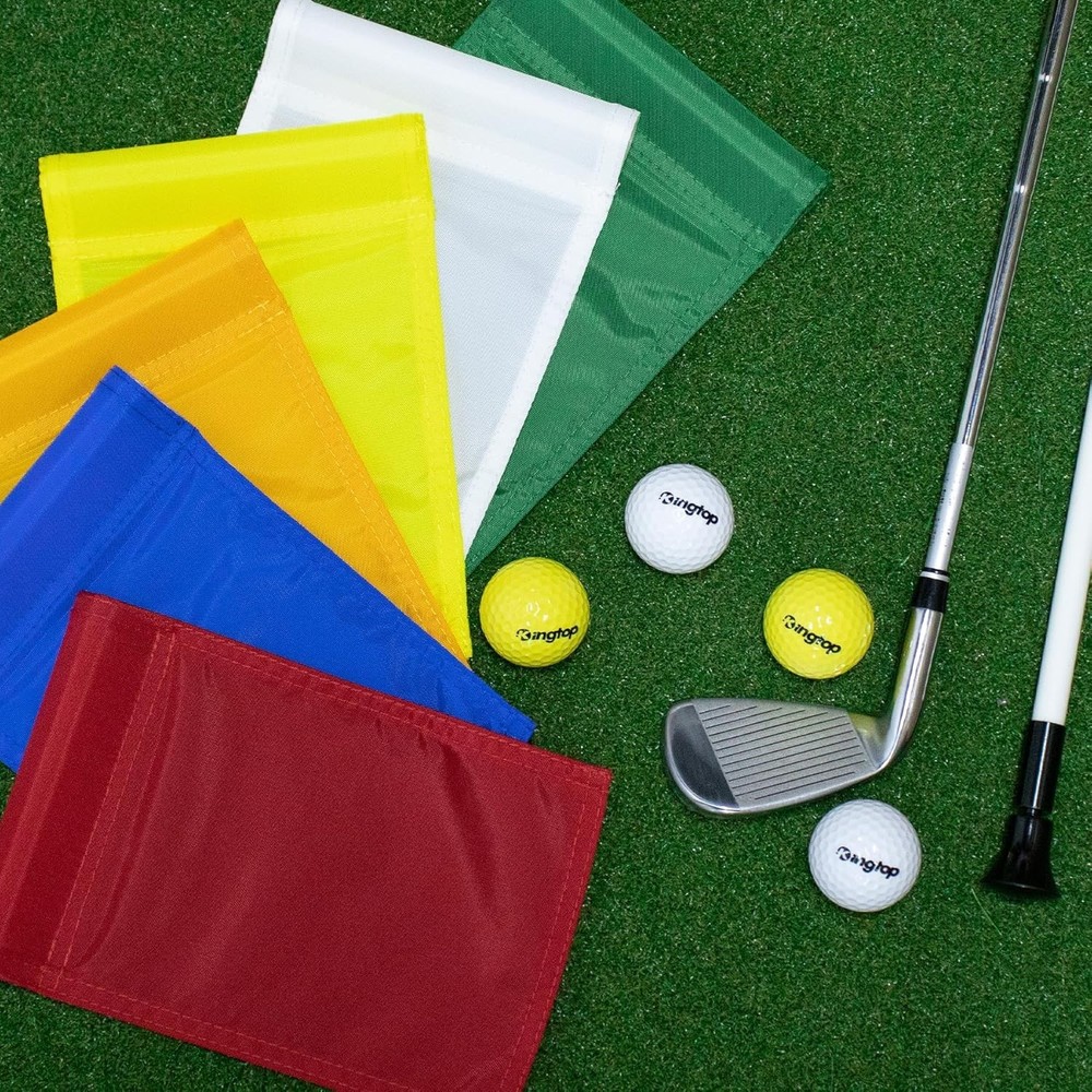 Solid Golf Flag All 8x6 Inch - 420D Nylon, Tube Inserted - Mini Putting Green...