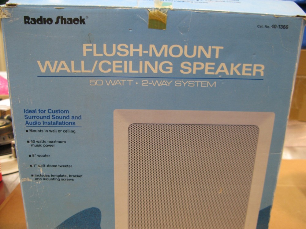 RADIO SHACK 40-1366 Flush Mount Speaker, 50W 2way System.