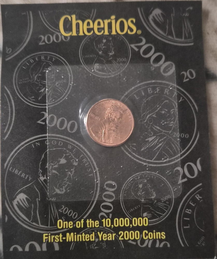 Cheerios 2000 Lincoln Cent Philadelphia Mint Uncirculated Copper w/ Certificate