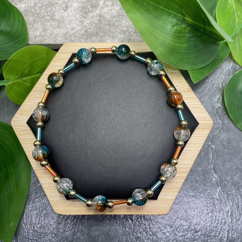 Handmade Bead Beaded Stackable 8.5” Plus Stretch Bracelet New Free Ship C1683