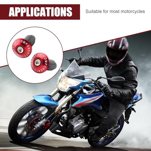 2 PCS 7/8" Motorcycle Handlebar End Caps, Universal Handle Bar End Weights Red