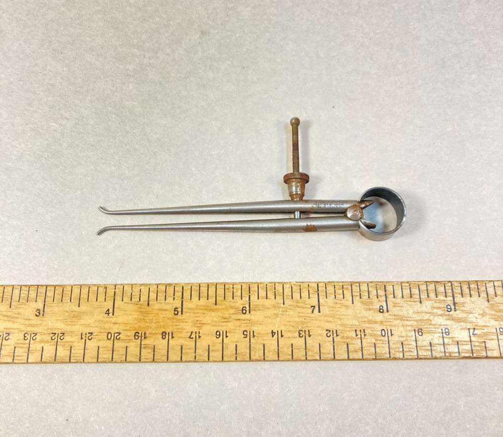 Vintage Lufkin Inside Caliper Spring Hinge 4 1/4" Round Leg USA