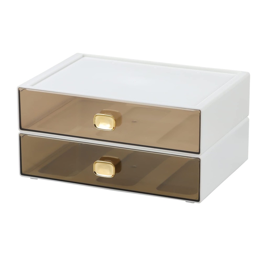 OSteed Spacious Desktop Storage Box, 2 Large Storage Drawers, Stackable Offic...